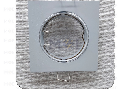 downlight / Spotlight Frame MR16 White Recessed Adjustable Square 7.5cm | سبوت فارغ مربع مخفي ابيض متحرك