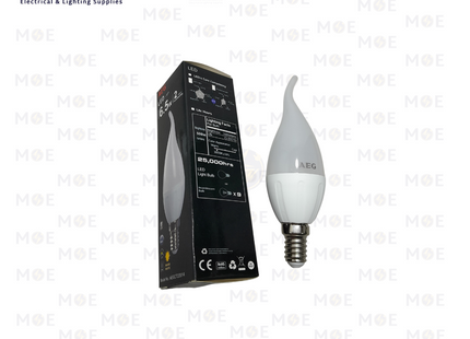 AEG LED Lamp Candle Tail WarmWhite E14 6.5W | AEGCT22014 | لمبة ليد برم سن رفيع شمعة دنب ورم وايت