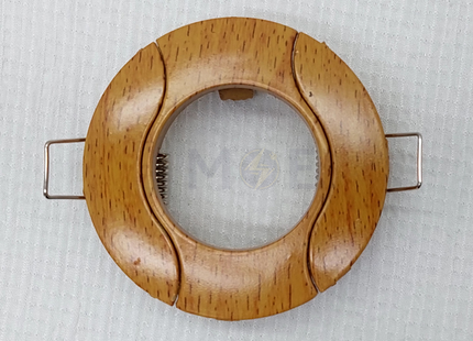 downlight / Spotlight Frame MR16 Wood/Chrome Recessed Fix Circular 6cm | سبوت فارغ مدور مخفي خشبي فاتح ثابت