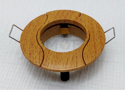 downlight / Spotlight Frame MR16 Wood/Chrome Recessed Fix Circular 6cm | سبوت فارغ مدور مخفي خشبي فاتح ثابت