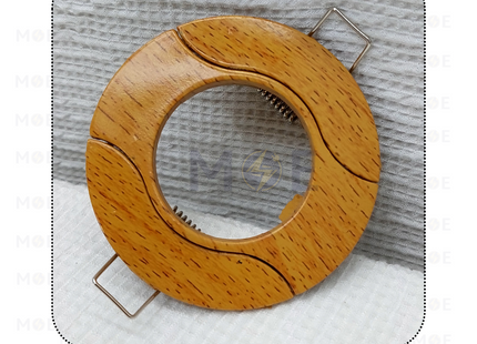 downlight / Spotlight Frame MR16 Wood/Chrome Recessed Fix Circular 6cm | سبوت فارغ مدور مخفي خشبي فاتح ثابت
