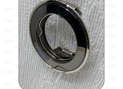 Economy downlight / Spotlight Frame MR16 Pearl Black/Nickel Recessed Fix Circular 6cm | سبوت فارغ مدور مخفي اسود نيكل ثابت