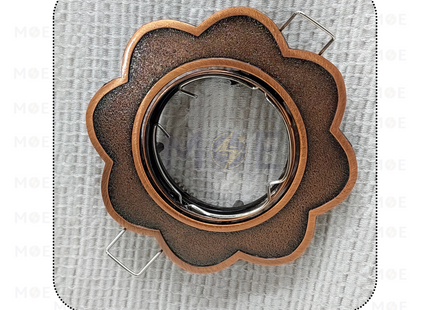 Greenlite downlight / Spotlight Frame MR16 Antique Red Recessed Adjustable Circular 7.5cm | سبوت فارغ مدور شكل وردة مخفي احمر معتق متحرك
