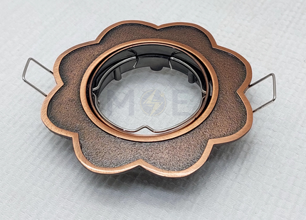 Greenlite downlight / Spotlight Frame MR16 Antique Red Recessed Adjustable Circular 7.5cm | سبوت فارغ مدور شكل وردة مخفي احمر معتق متحرك