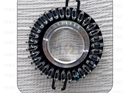 HADCO TEC downlight / Spotlight Frame MR16 Black Recessed Fix Circular Crystal 6cm | سبوت فارغ مدور مخفي كريستال اسود ثابت