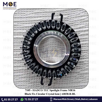 HADCO TEC downlight / Spotlight Frame MR16 Black Recessed Fix Circular Crystal 6cm