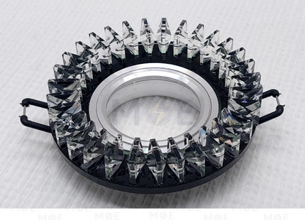HADCO TEC downlight / Spotlight Frame MR16 Black Recessed Fix Circular Crystal 6cm | سبوت فارغ مدور مخفي كريستال اسود ثابت
