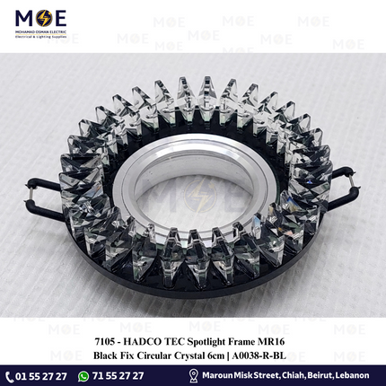 HADCO TEC downlight / Spotlight Frame MR16 Black Recessed Fix Circular Crystal 6cm