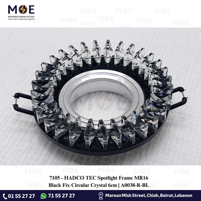 HADCO TEC downlight / Spotlight Frame MR16 Black Recessed Fix Circular Crystal 6cm