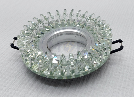 HADCO TEC downlight / Spotlight Frame MR16 White Recessed Fix Circular Crystal 6cm | سبوت فارغ مدور مخفي كريستال ابيض ثابت
