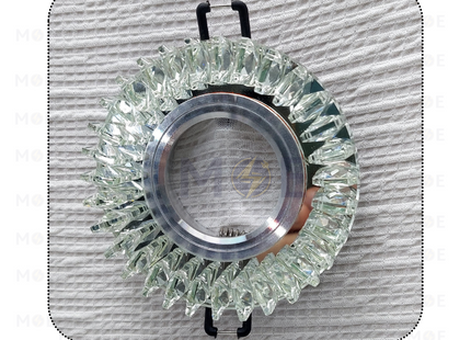 HADCO TEC downlight / Spotlight Frame MR16 White Recessed Fix Circular Crystal 6cm | سبوت فارغ مدور مخفي كريستال ابيض ثابت
