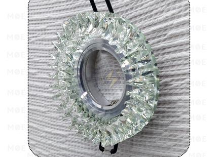HADCO TEC downlight / Spotlight Frame MR16 White Recessed Fix Circular Crystal 6cm | سبوت فارغ مدور مخفي كريستال ابيض ثابت
