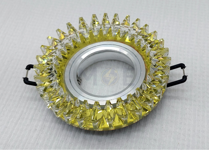 HADCO TEC downlight / Spotlight Frame MR16 Yellow Recessed Fix Circular Crystal 6cm | سبوت فارغ مدور مخفي كريستال اصفر ثابت