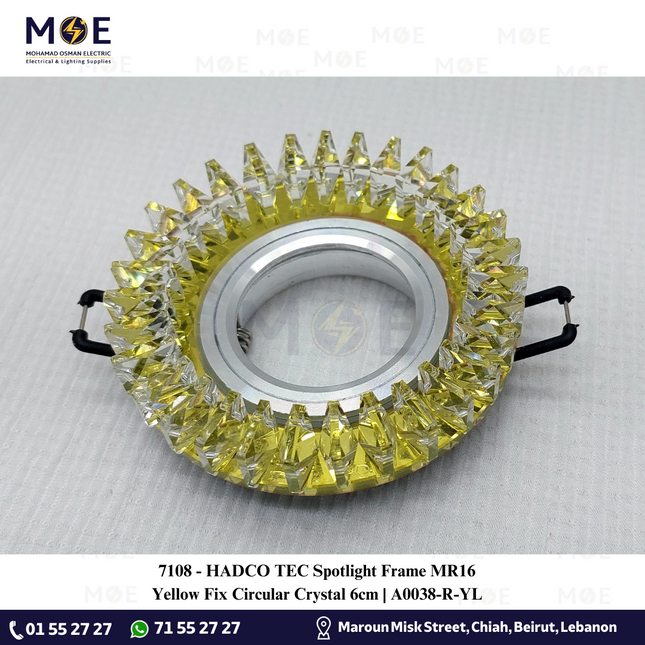 HADCO TEC downlight / Spotlight Frame MR16 Yellow Recessed Fix Circular Crystal 6cm