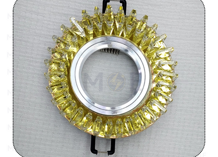 HADCO TEC downlight / Spotlight Frame MR16 Yellow Recessed Fix Circular Crystal 6cm | سبوت فارغ مدور مخفي كريستال اصفر ثابت