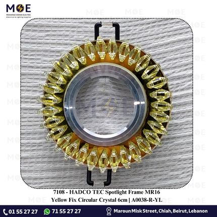 HADCO TEC downlight / Spotlight Frame MR16 Yellow Recessed Fix Circular Crystal 6cm