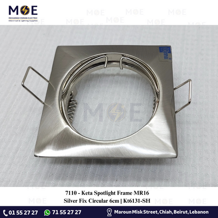 Keta downlight / Spotlight Frame MR16 Silver Recessed Fix Circular 6cm