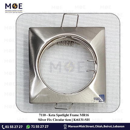 Keta downlight / Spotlight Frame MR16 Silver Recessed Fix Circular 6cm