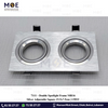 Double downlight / Spotlight Frame MR16 Silver Recessed Adjustable Square 15.5x7.5cm