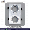 Double downlight / Spotlight Frame MR16 Silver Recessed Adjustable Square 15.5x7.5cm