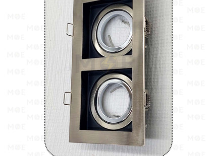 Double downlight / Spotlight Frame MR16 Chrome Recessed Adjustable Square 15.5x7.5cm | KG-7112