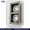 Double downlight / Spotlight Frame MR16 Chrome Recessed Adjustable Square 15.5x7.5cm