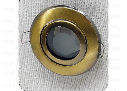 Downlight Spotlight Frame Bronze Recessed Adjustable Circular with Frosted Glass MR16 7.5cm | سبوت فارغ مدور مخفي برونز متحرك مع زجاج مغشى