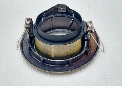 Downlight Spotlight Frame Bronze Recessed Adjustable Circular with Frosted Glass MR16 7.5cm | سبوت فارغ مدور مخفي برونز متحرك مع زجاج مغشى