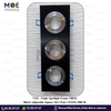 Triple downlight / Spotlight Frame MR16 Black Recessed Adjustable Square 24x7.5cm