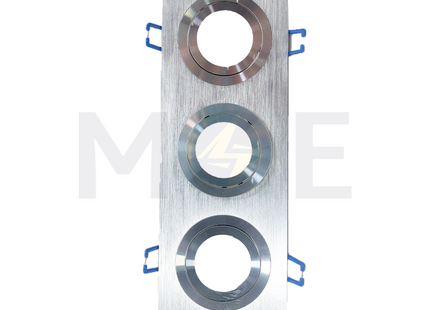 Triple downlight / Spotlight Frame MR16 Chrome Recessed Adjustable Rectangular 23.5x7.5cm | WL-47013