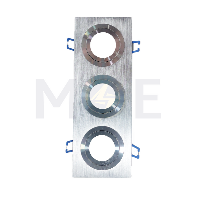 Triple downlight / Spotlight Frame MR16 Chrome Recessed Adjustable Rectangular 23.5x7.5cm | WL-47013
