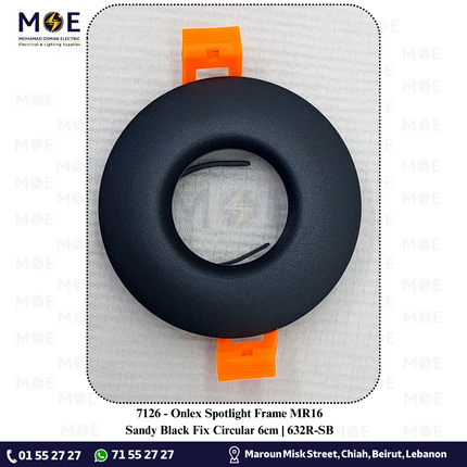 Onlex downlight / Spotlight Frame MR16 Sandy Black Recessed Fix Circular 6cm