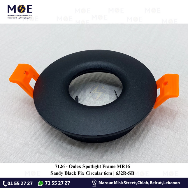 Onlex downlight / Spotlight Frame MR16 Sandy Black Recessed Fix Circular 6cm