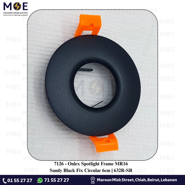 Onlex downlight / Spotlight Frame MR16 Sandy Black Recessed Fix Circular 6cm