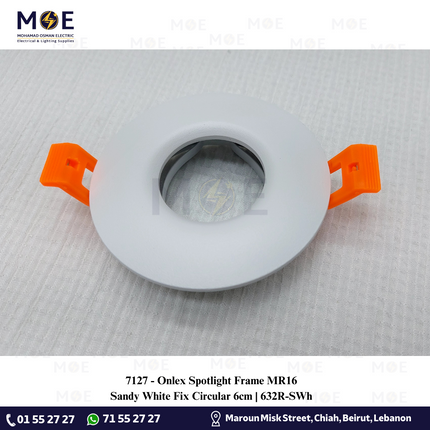 Onlex downlight / Spotlight Frame MR16 Sandy White Recessed Fix Circular 6cm