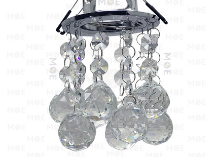 Oranos downlight / Spotlight Frame MR16 Silver Recessed Fix Circular Crystal 6cm | سبوت فارغ كروم مدور مخفي مع كريستال فضي ثابت