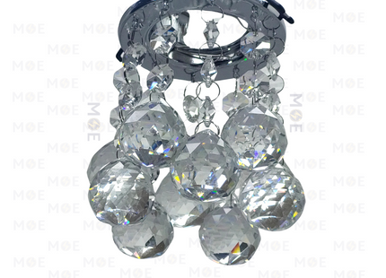 Oranos downlight / Spotlight Frame MR16 Silver Recessed Fix Circular Crystal 6cm | سبوت فارغ كروم مدور مخفي مع كريستال فضي ثابت