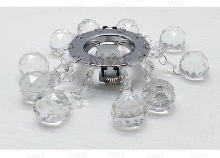 Oranos downlight / Spotlight Frame MR16 Silver Recessed Fix Circular Crystal 6cm | سبوت فارغ كروم مدور مخفي مع كريستال فضي ثابت