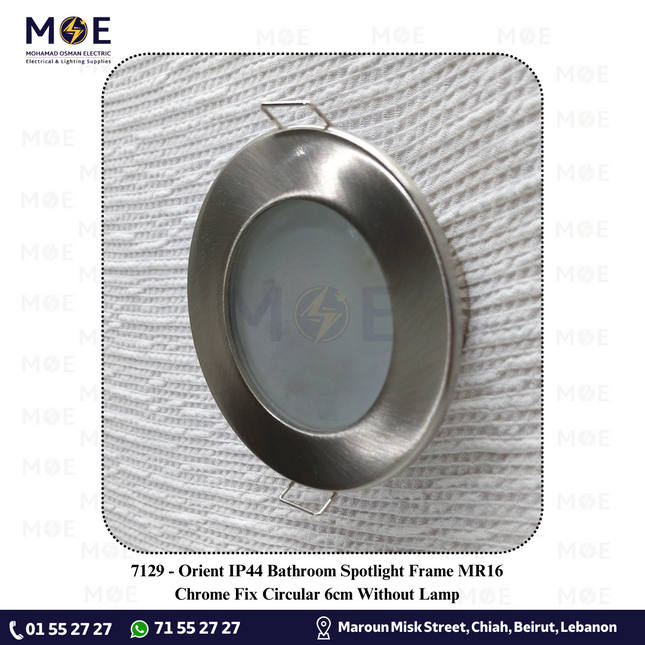 Orient IP44 Bathroom downlight / Spotlight Frame MR16 Chrome Recessed Fix Circular 6cm