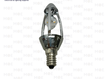 CIVILIGHT LED Lamp Clear Diamond Silver Candle WarmWhite E14 5.5W | C37 Bulb | لمبة ليد برم سن رفيع الماسة شمعة فضية شفاف ورم وايت