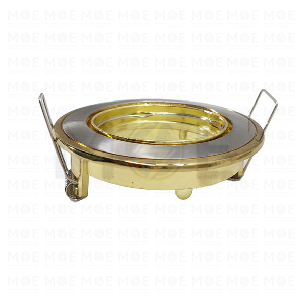 Orient downlight / Spotlight Frame MR16 Chrome/Gold Recessed Fix Circular 6cm | سبوت فارغ مدور مخفي ذهبي على ساتين كروم على ذهبي متحرك