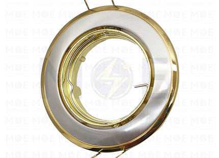 Orient downlight / Spotlight Frame MR16 Chrome/Gold Recessed Fix Circular 6cm | سبوت فارغ مدور مخفي ذهبي على ساتين كروم على ذهبي متحرك