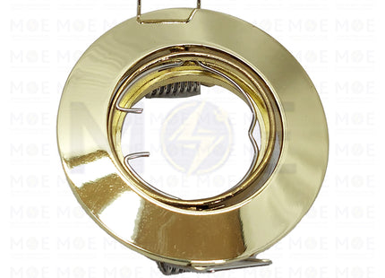 Orient Downlight / Spotlight Frame MR11 Shiny Gold Recessed Adjustable Circular 5.5cm | سبوت فارغ مدور مخفي ذهبي لميع متحرك