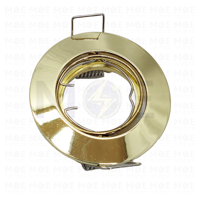 Orient Downlight / Spotlight Frame MR11 Shiny Gold Recessed Adjustable Circular 5.5cm | سبوت فارغ مدور مخفي ذهبي لميع متحرك