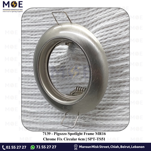 Pigozzo downlight / Spotlight Frame MR16 Chrome Recessed Fix Circular 6cm