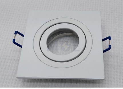 SINOL downlight / Spotlight Frame MR16 White Recessed Adjustable Square 7.5cm | سبوت فارغ مربع مخفي ابيض متحرك