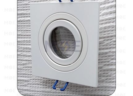 SINOL downlight / Spotlight Frame MR16 White Recessed Adjustable Square 7.5cm | سبوت فارغ مربع مخفي ابيض متحرك