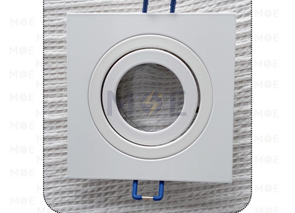 SINOL downlight / Spotlight Frame MR16 White Recessed Adjustable Square 7.5cm | سبوت فارغ مربع مخفي ابيض متحرك