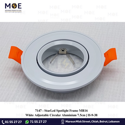 StarLed downlight / Spotlight Frame MR16 White Recessed Adjustable Circular Aluminium 7.5cm