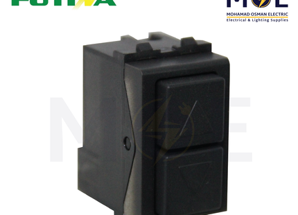 Futina Push Button Black 10A 250V | F201N | كباس ستور اسود